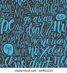 Hand lettering doodle seamless pattern with words of protest. Can be used for postcard, poster, print, greeting card, t-shirt, phone case design. Vector illustration