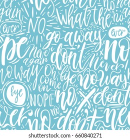 Hand lettering doodle seamless pattern with words of protest. Can be used for postcard, poster, print, greeting card, t-shirt, phone case design. Vector illustration