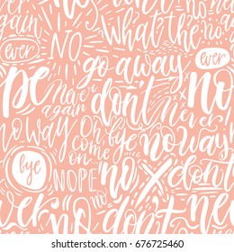 Hand lettering doodle seamless pattern with words of protest. Can be used for postcard, poster, print, greeting card, t-shirt, phone case design. Vector illustration