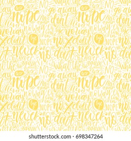 Hand lettering doodle seamless pattern with words of protest. Can be used for postcard, poster, print, greeting card, t-shirt, phone case design. Vector illustration