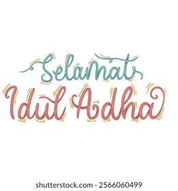 hand lettering of eid al adha greeting. perfect for greeting card,poster,media social post.
