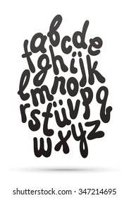 Hand lettering font. Vector alphabet