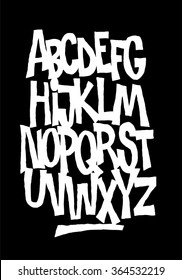 Hand lettering font. Vector alphabet