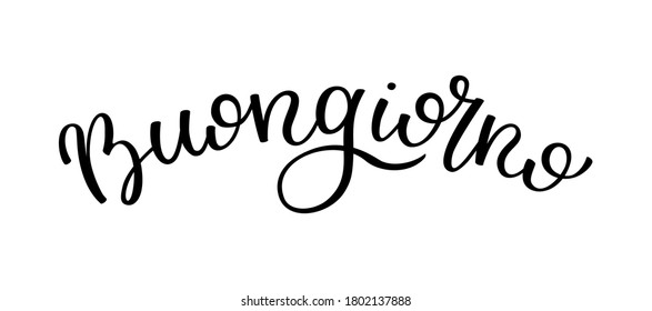 Hand lettering Good morning. Italian letters. Template for card, poster, print.
