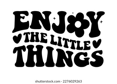 Hand lettering groovy motivational retro boho hippie text inspirational quotes vintage typography wavy text smile face calligraphy