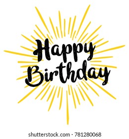 Hand Lettering Happy Birthday Vector Vintage Stock Vector (Royalty Free ...