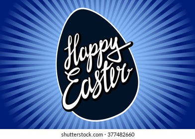 Hand lettering "Happy Easter' in vintage style. art