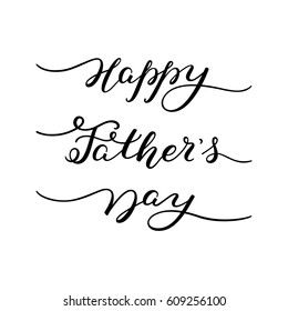 Hand lettering Happy Father's Day. Template for greeting card, poster, banner, print.