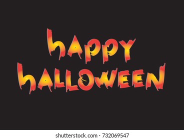 Hand lettering Happy Halloween on Black Background. Modern Calligraphy. Handwritten Inspirational Motivational Quote