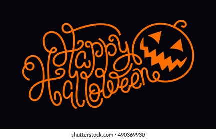 Hand lettering Happy Halloween.
Vector handmade stylized lettering. Suitable for decoration.