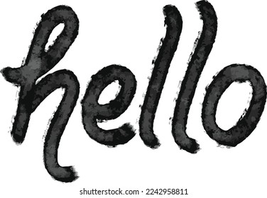 Hand lettering Hello for greeting cards, cutout template, flyer, banner, poster, invitations, etc. Watercolor hand lettering style inspirational quote. Custom Lettering Art.