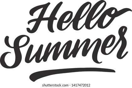 Hand lettering Hello summer. Modern typography. Isolated