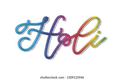 Hand lettering Holi vector illustration