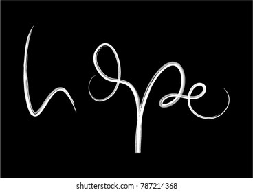 Hand Lettering Hope. Vector Illustration. Modern Calligraphy