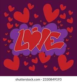 hand lettering illustration of love
