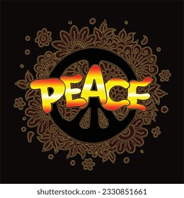 hand lettering illustration of peace