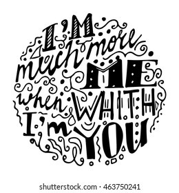 hand lettering, ink calligraphy quot, ink print EPS 10