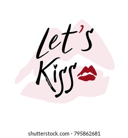 hand lettering with a kiss
