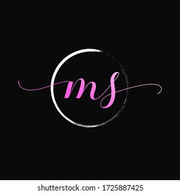 hand lettering  letter M  S logo  icon and template