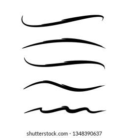 hand lettering lines, brush lines vector