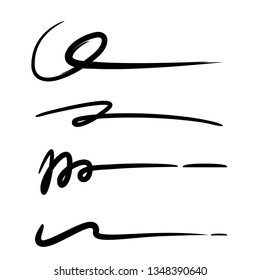 hand lettering lines, signature lines vector