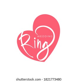 Hand lettering logo about wedding ring. Vector illustration