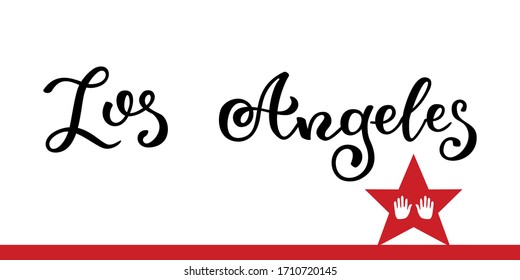 Hand lettering Los Angeles. Template for card, poster, print.