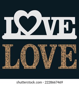 Hand lettering "Love". Love, heart, relationship. Topper Phrase for Valentine's Day.