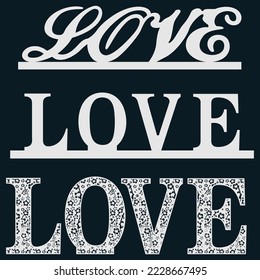 Hand lettering "Love". Love, heart, relationship. Topper Phrase for Valentine's Day.