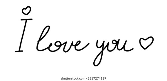 hand lettering. i love you. romantic lettering