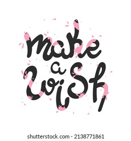 hand lettering make a wish