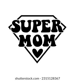 Leer mano mamá groovy retro mamá boho hippie texto madre cita a mujer vintage tipografía de chica wavy texto sonrisa cara