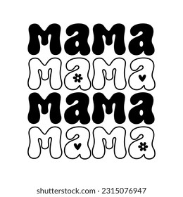 Leer mano mamá mamá groovy retro boho hippie texto madre cita a esposa vintage tipografía de mujer ondular texto sonrisa cara