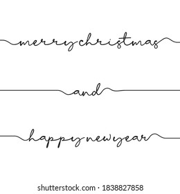 hand lettering merry christmas and happy new year