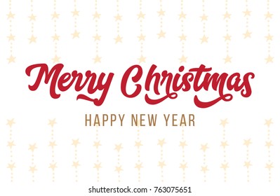 Hand lettering Merry Christmas vector text Calligraphic Lettering,  Creative typography for Holiday Greeting Gift Card. Calligraphy Font vector