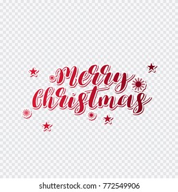 Hand lettering Merry Christmas vector text, Calligraphic Letteri