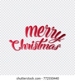 Hand lettering Merry Christmas vector text, Calligraphic Letteri