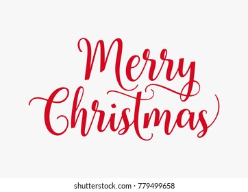 Hand lettering Merry Christmas vector text, Calligraphic Lettering template, Creative typography for Holiday Greeting Gift Card. Calligraphy Font vector. Typography Vector Art.