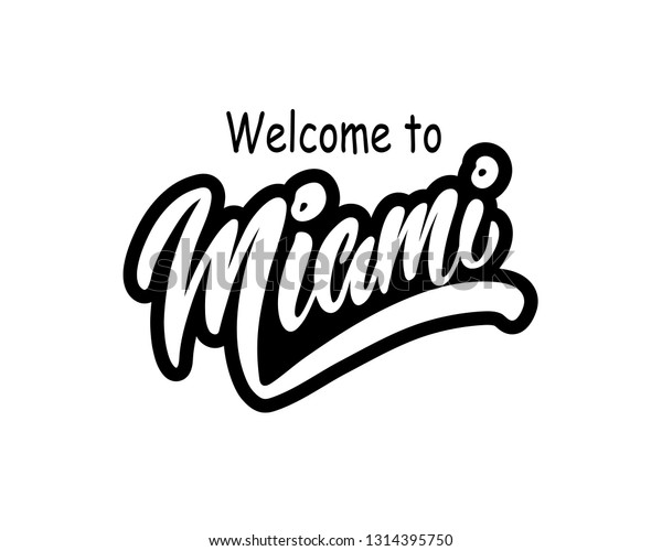 Hand Lettering Miami Logo Design Concept Stock Vector Royalty Free 1314395750