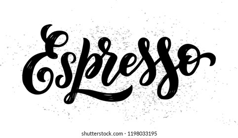 Hand lettering name of coffee with sketch for coffee shop or cafe. Hand drawn vintage typography phrase, isolated on white background. Vector