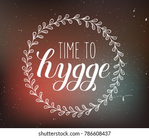 Hand lettering on gradient background with the cup of tea and texture. Belong to the moment and enjoy of simple things concept. Vector isolated illustration
