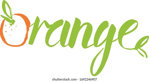 Hand lettering of "orange", EPS10