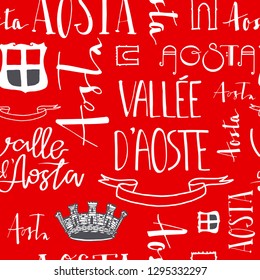 Hand lettering pattern with Aosta valley quote