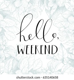 Hand lettering phrase on floral back
