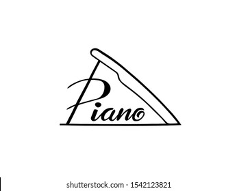 Hand lettering piano. Suitable for printing, poster, textile, decor, postcards, cards