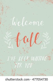 Hand Lettering Poster Welcome Fall