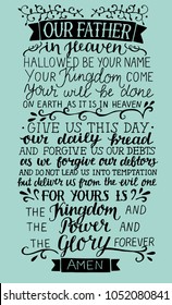 Hand Lettering Prayer Lord Our Father Stock Vector (Royalty Free ...