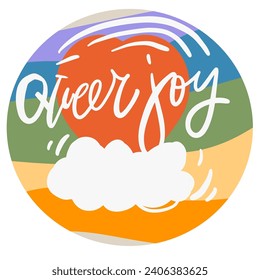 Hand lettering queer . Queer joy