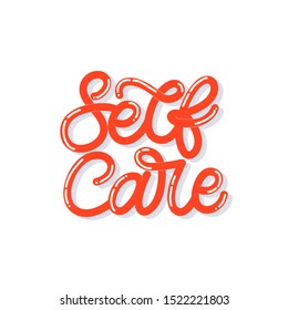 Hand lettering quote. The inscription: Selfcare. Perfect design for greeting cards, posters, T-shirts, banners, print invitations.Monoline lettering.