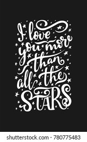 Hand lettering quote with sketches for coffee shop or cafe. Hand drawn vintage typography collection isolated on black background